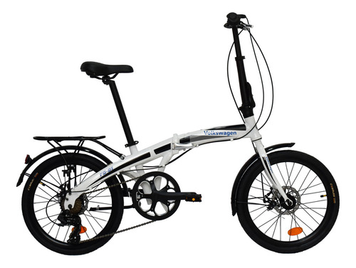 Bicicleta Plegable Rodado 20 Shimano Volkswagen Color Blanco