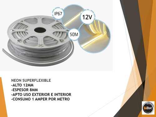 Imagen 4 de 6 de Manguera Led Neón Flexible 12v Por Metro Exterior/interior