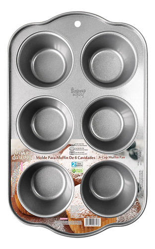 Molde Para Muffin Estandar 6 Cav. Bake Darling 700-757 Color Gris