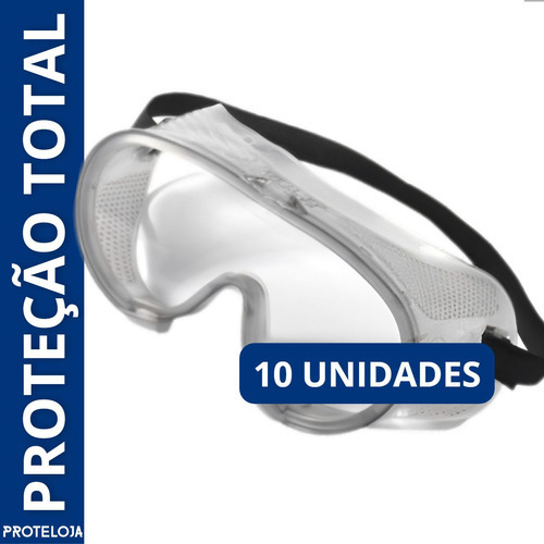 Kit 10un Óculos De Proteção Ampla Visão Perfurado Anti-risco