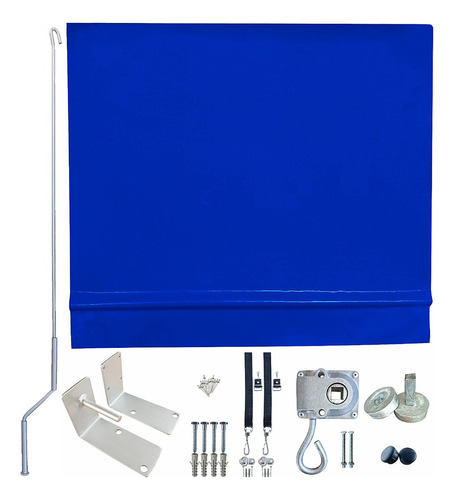 Toldo Retratil Cortina 1,80 X 2,60 Kit Cor Azul