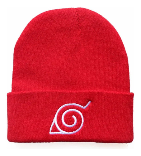 Gorro Pasamontaña Rojo Aldea De La Hoja Konoha Naruto 