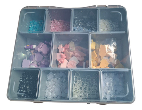 Charms X Más 1.000 Piezas(charms+apliques)+caja Organizadora