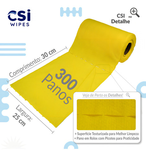 300 Panos Perfex Profissional Industrial Multiuso Amarelo