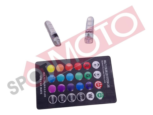 Kit Lamparas Luz Led Posicion Multicolor Rgb Control Remoto