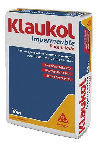 Klaukol Impermeable 30 Kg Pegamento Adhesivo P/ Ceramica-16