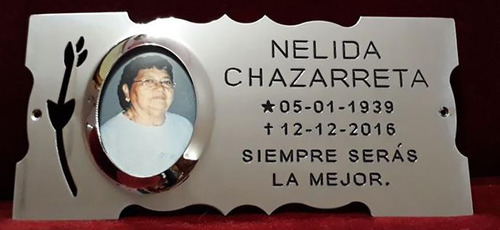 Placa Recordatoria Cementerio 25x12 Tulipan Exterior Foto