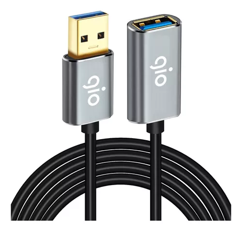 Extensión de cable USB 2.0, A macho / A hembra, 4.5m, Plata.