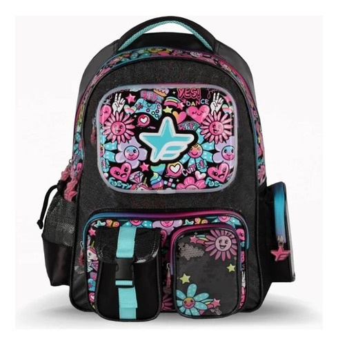 Mochila Footy Artf2183 Espalda 18  Con Luz Flowers