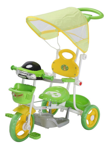 Triciclo Infantil Verde Com Cobertura - Importway