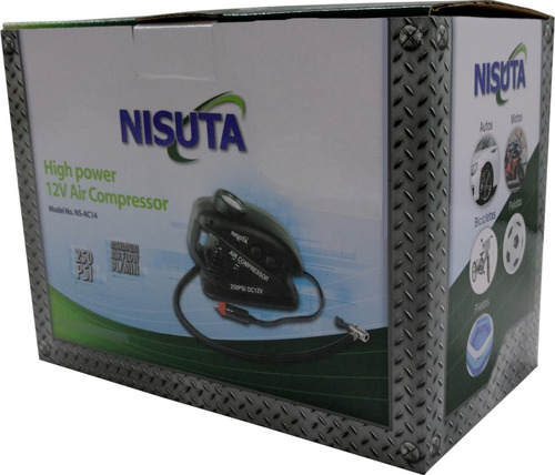 Compresor de aire mini a batería Nisuta NSAC14 negro
