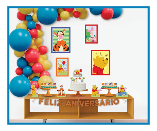 Kit Festa Fácil Ursinho Pooh Decoração De Aniversário