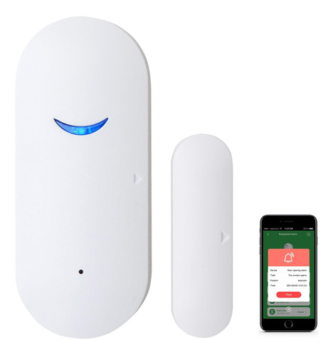 Paquete De 1 Alarma Con Sensor De Puerta Wifi, Sensor De Con