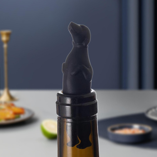 Tapón De Vino En Forma De Perro, Utensilio De Cocina Negro