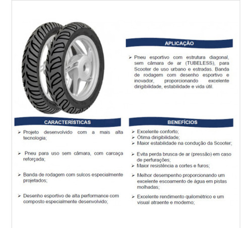 Par Pneu Sportissimo Ii 100/90-14 + 90/90-14 Maggion Tl