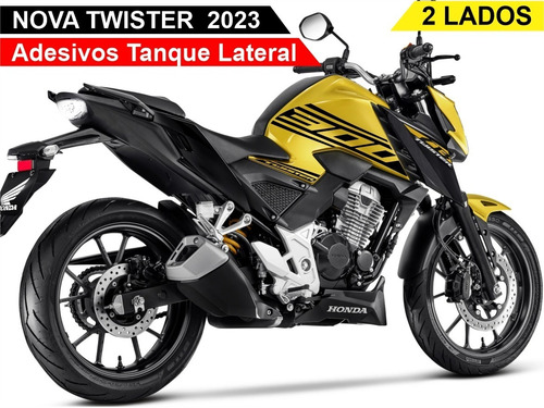 Adesivo Cb 300f Twister 2023 Tanque Lateral Preto Brilho M.4