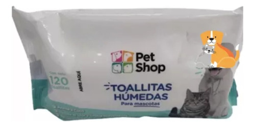 120 Pañitos Humedos Mascota Aloe Pet Shop