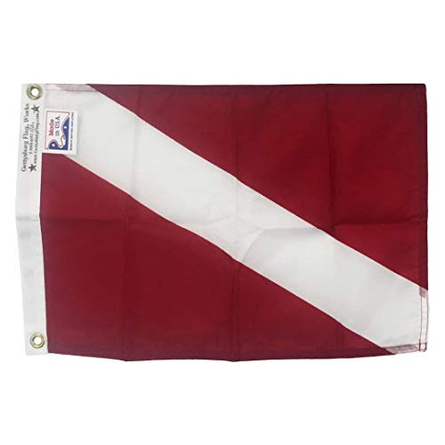 Bandera De Barco Diver Down De 12x18 , Nylon Exterior D...