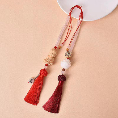 Accesorios Colgantes Para Espejo De Coche, Adorno Rojo