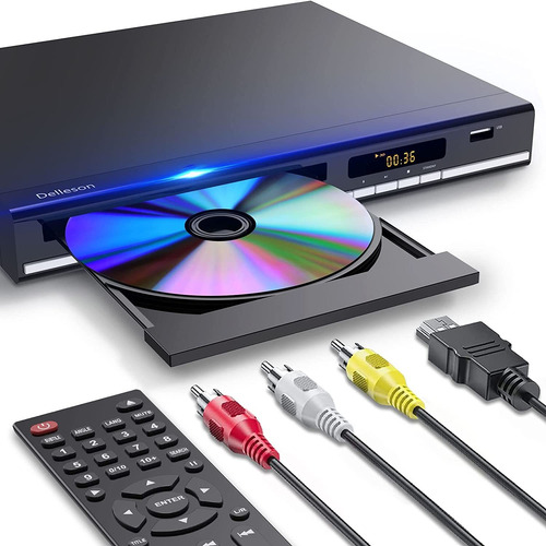 Reproductor Dvd Delleson Negro, Hd 1080p Hdmi Y Rca