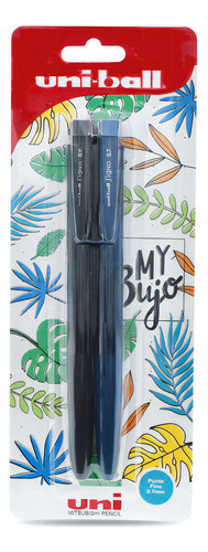 Boligrafo Azor Uni-ball Umn155na Negro/azul Gel Fino 2 Pzas