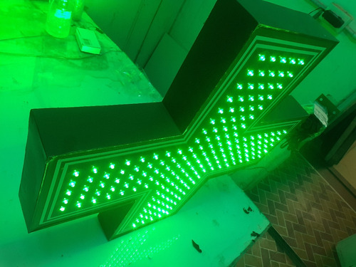 Cartel Cruz Led Farmacia 60x60cm Doblefaz- Luminosos- Led