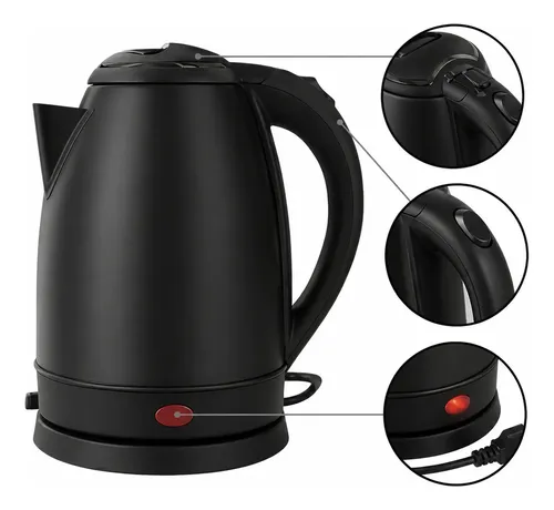 Chaleira Elétrica Inox 1000w Desligamento Automático Preto Fosco 127v