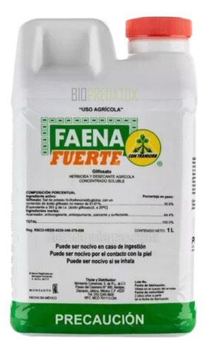 Faena Fuerte Herbicida Control Malezas Hierba Glifosato