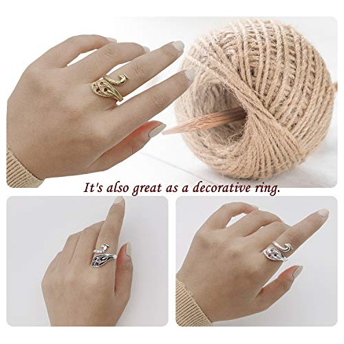 (3pcs) Anillo De Tejido Ajustable, Anillo De Ganchillo ...