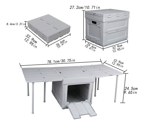 Organizador De Troncal De Automóvil Plegable, Mesa De Gris