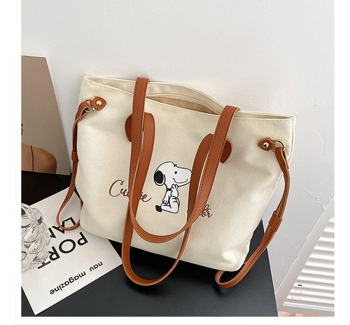 A4 Bolsa Snoopy De Lona Informal Bolsos Cercanías Para Mujer