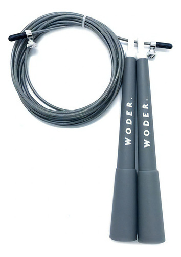 Corda De Pular Woder Rolamento Speed Rope Cross Funcional Cor Cinza