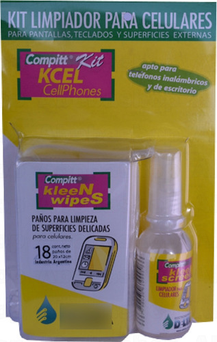 Pack 20x Kcell Kit Limpiador Pantalla Celular 18 Paños Colo