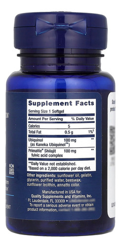 Super Ubiquinol Kaneka, Coq10 100mg, 60s, Life Extension Sem Sabor