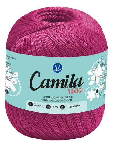 Linha Camila 1000 Coats - Algodão Mercerizado - 150g Tex 145 Cor 00063 - Pink Claro