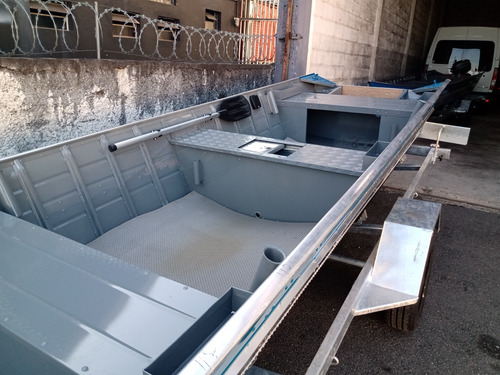 Barco 6m Aluminio Carreta Com Motor Hidea 15