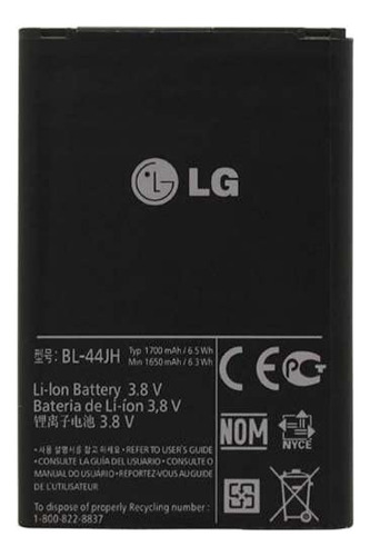 LG Eac61839001 Batería De Iones De Litio Para LG Bl -44jh/mo