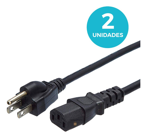 Cable Poder Corriente Fuente Cpu Computadora Tv Monitor 1.2m