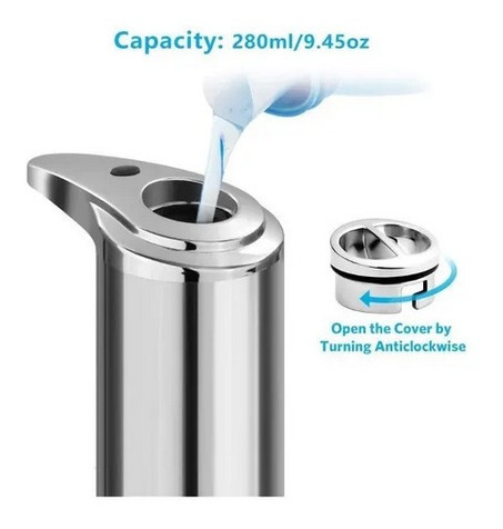 Imagen 4 de 4 de Dispensador De Jabón Y Gel Antibacterial Automático 280 Ml