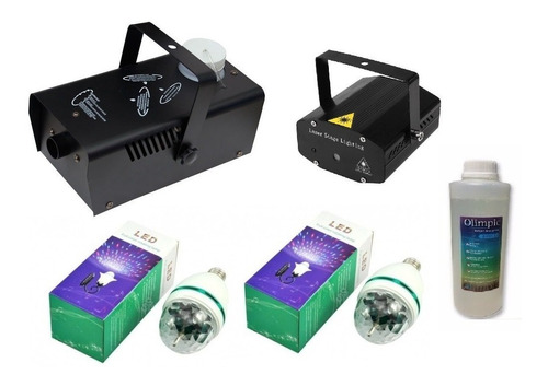 Maquina De Humo + Laser Lluvia+ 1 Litro +foco /innova Leds