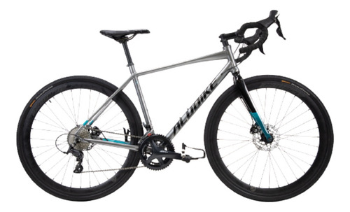 Bicicleta De Gravel Alubike Revel 700c De Aluminio Plateado 55 "
