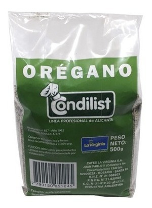 Oregano Condilist  Alicante Condimento Especias 500 Gr