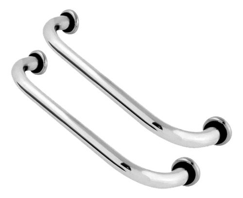 Kit 2 Barras De Apoio 40cm Suporte Para Idosos E Deficientes Cor Prateado