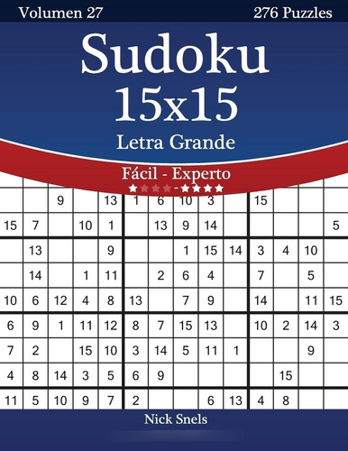 Libro: Sudoku 15x15 Impresiones Con Letra Grande De Fácil A