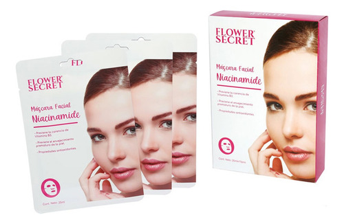 Pack 5 Mascarillas Faciales Niacinamida Flower Secret