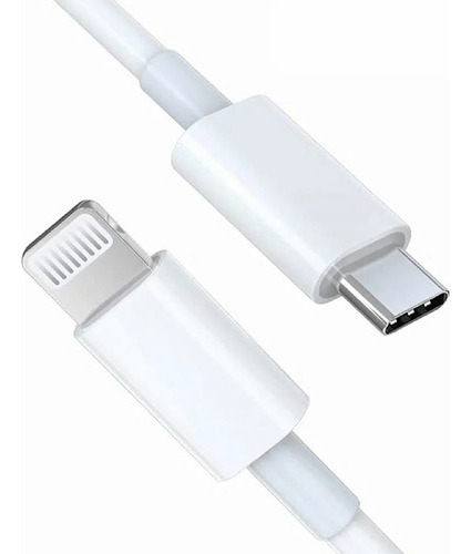 Cable Tipo C A Lightning Para iPhone Carga Rápida 2 Piezas Color Blanco