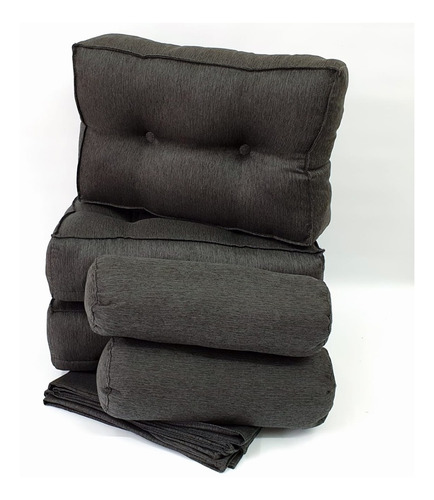Kit Divan Chenille 3 Almohadones + 2 Caramelos + Funda
