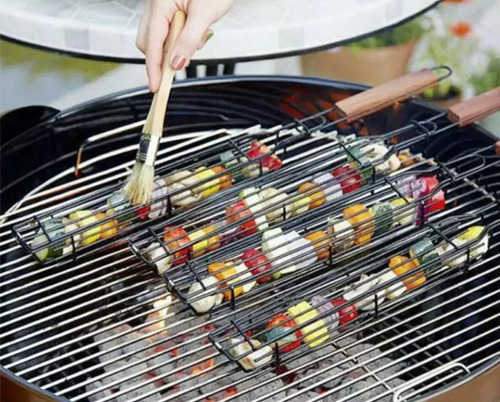Fierros Anticucho Brocheta Pinchos Acero Verdura Parrilla