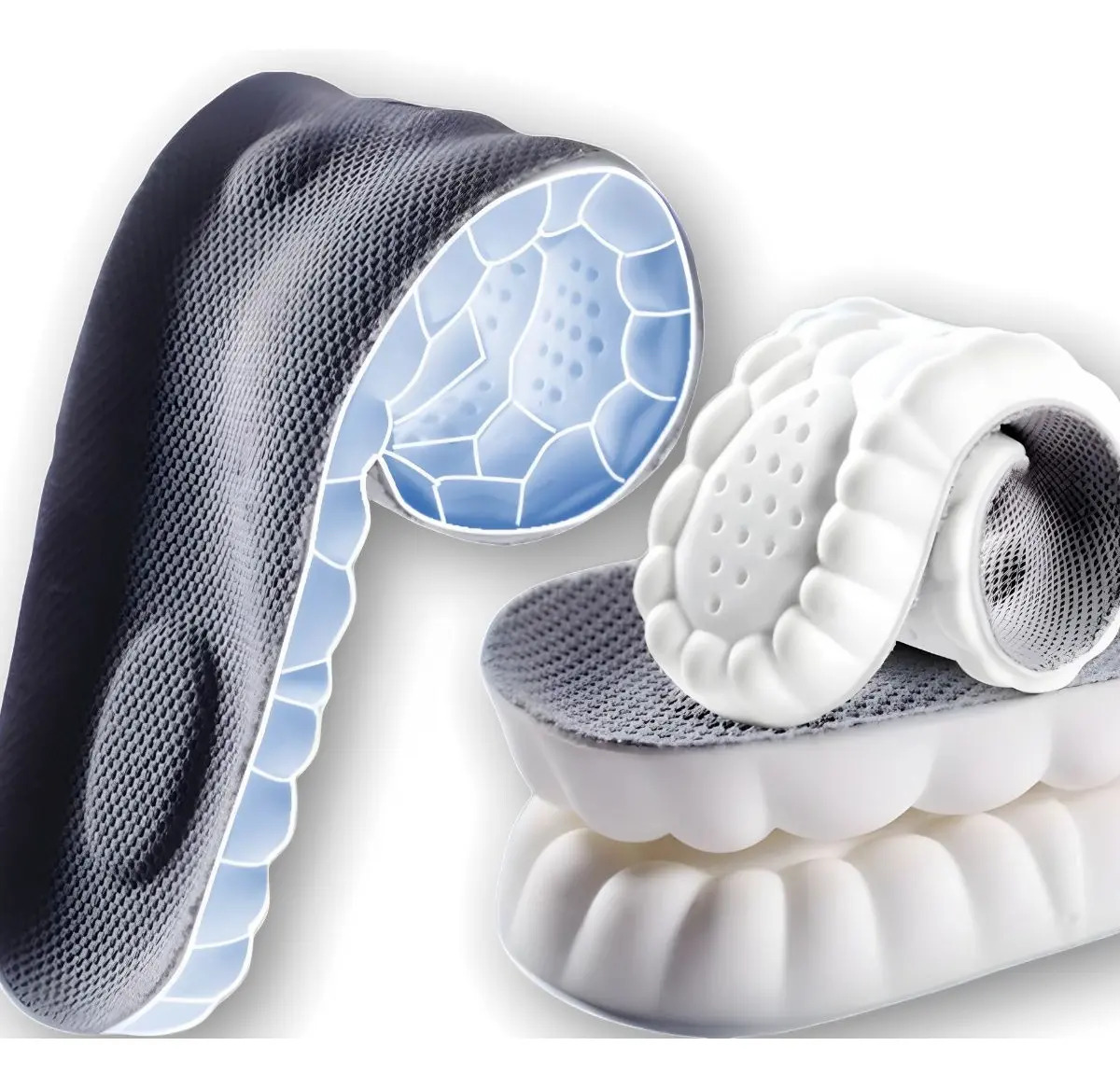 Palmilha De Altissimo Conforto 4d Tênis Sapatos Ortopédica cinza escuro