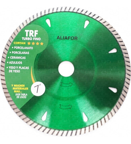 Disco Diamantado Aliafor Laser Trf-7  Turbo Fino 180mm